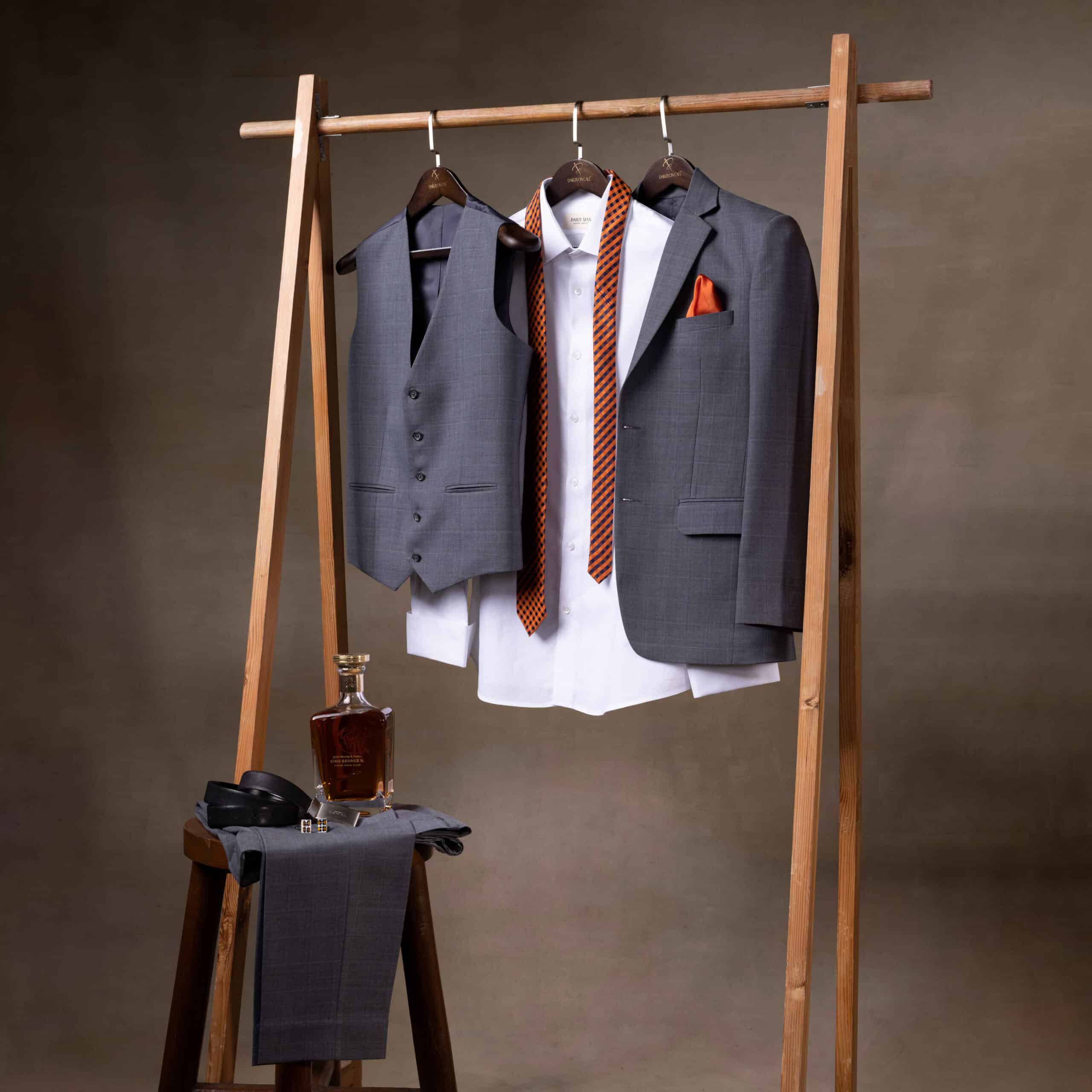 Darzi - Personalized Charcoal Three Pc Suit 